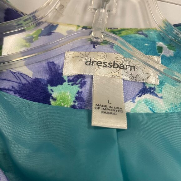 Dressbarn Floral Blazer 3/4 Sleeve Open Front Multicolor Shoulder Pads Sz Large - Picture 8 of 9